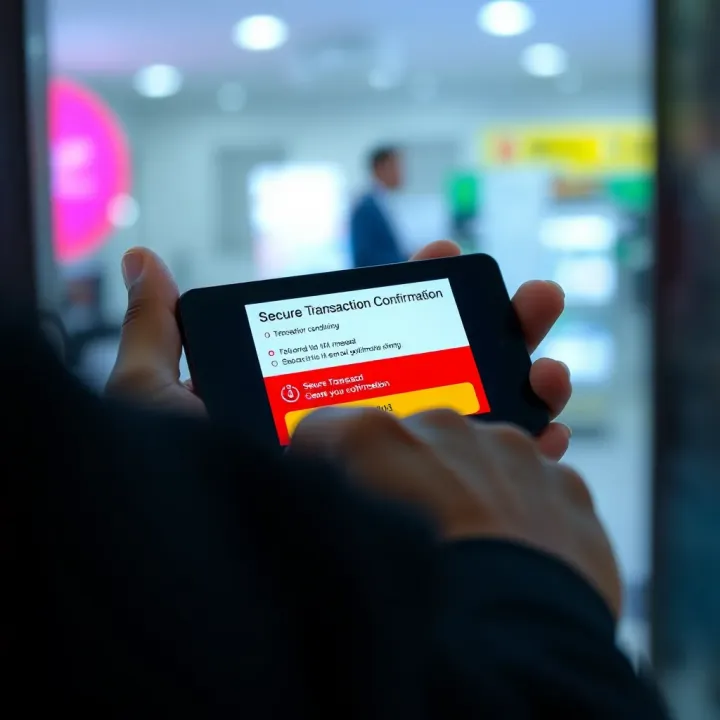 Secure Transaction Confirmation in Mukuru Secure transaction confirmation screen on a digital device