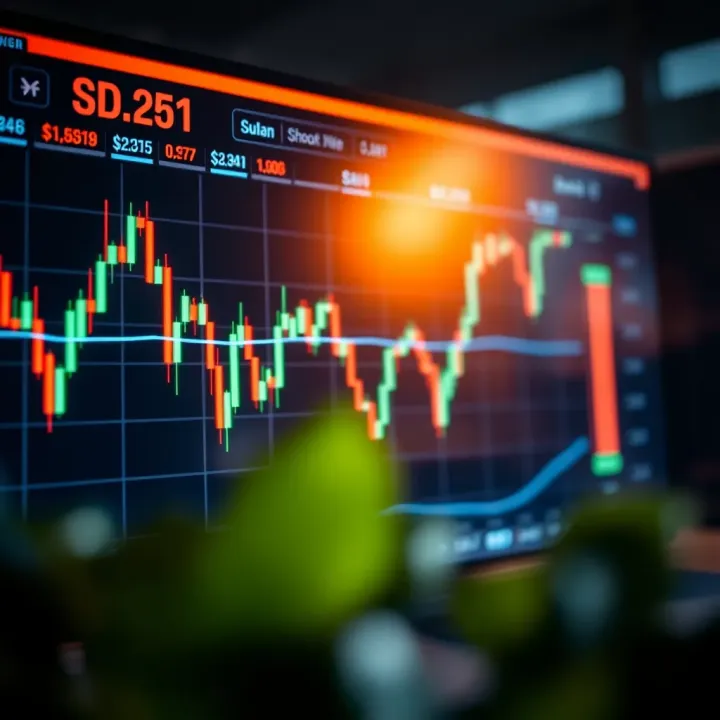 Chart displaying Solana price fluctuations with trend lines and candlestick indicators
