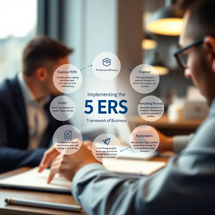 Diagram highlighting strategies for South African businesses to implement the 5 ERs framework and enhance operational efficiency