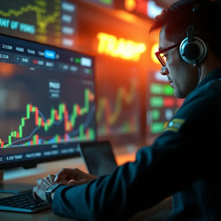 Illustration of a forex trader accessing funded account opportunities with strategic growth elements