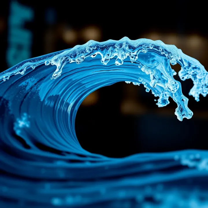 Illustration showing a blue wave symbolizing the concept of the Bluewave option in a decision-making context