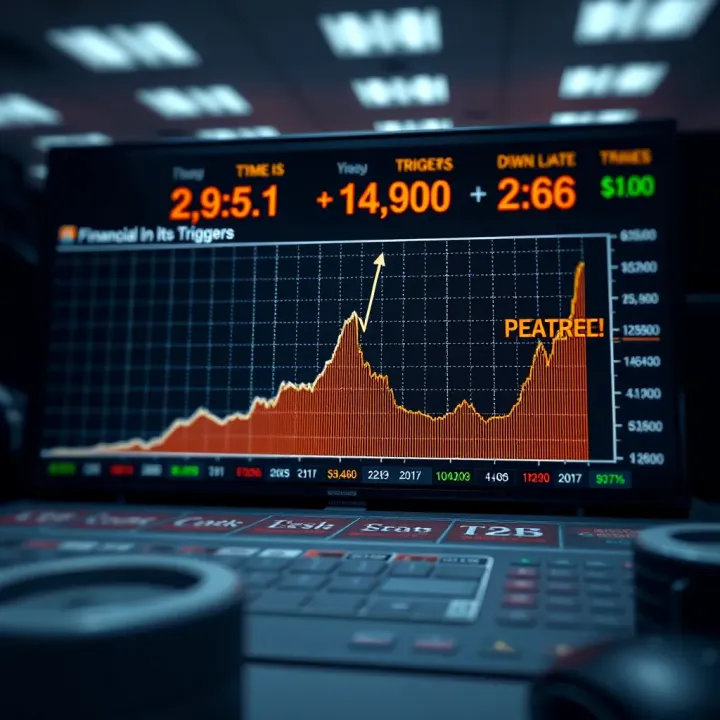 Graph showing sharp decline in financial market values with highlighted triggers