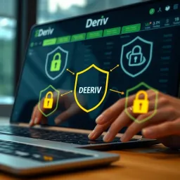 Secure transaction symbols illustrating safety and encryption during online deposits on Deriv platform