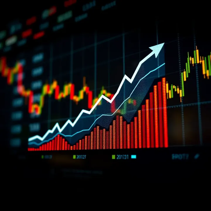 Graph showing upward trend representing growth in proprietary trading firm returns