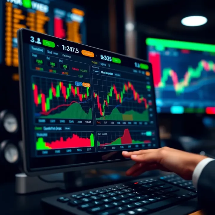 Screenshot of the Exness Web Terminal interface showing trading charts and tools