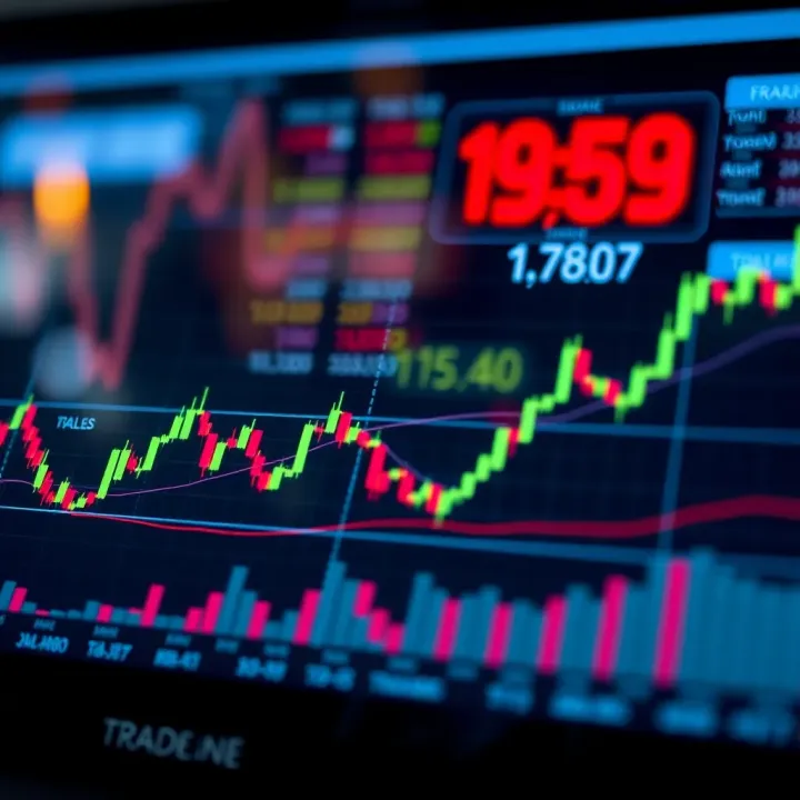 Graph showing trends and fluctuations of major currency pairs in the forex market