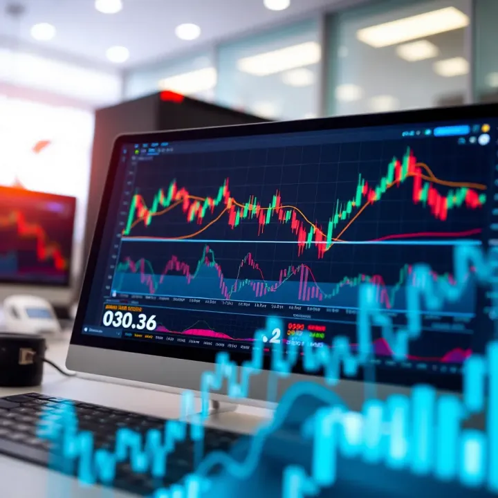 Forex Trading Algorithms Operating in Real Time Illustration of a computer with forex market data and trading algorithms running