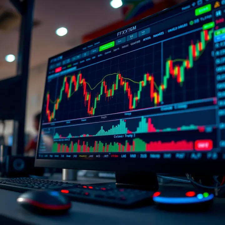 FXGM trading platform dashboard showcasing forex charts and trading tools