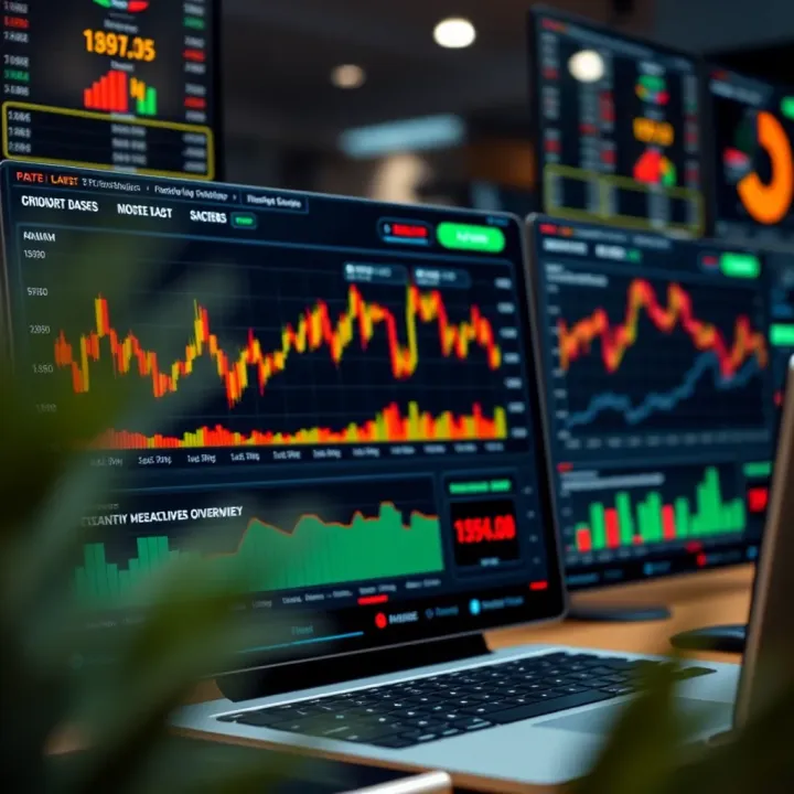 Dashboard showcasing Headway Broker's trading platform with charts and account overview