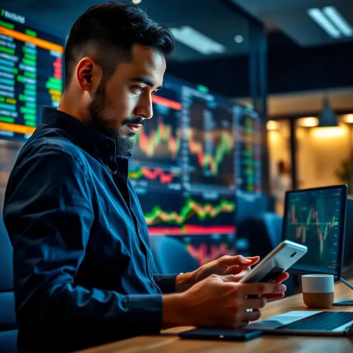 Forex Trading for South African Clients on IFX Markets South African trader analyzing forex charts on a digital device