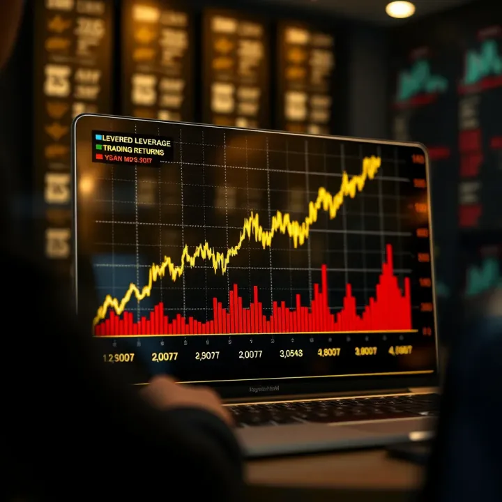 Graph illustrating the concept of leverage and its impact on trading returns