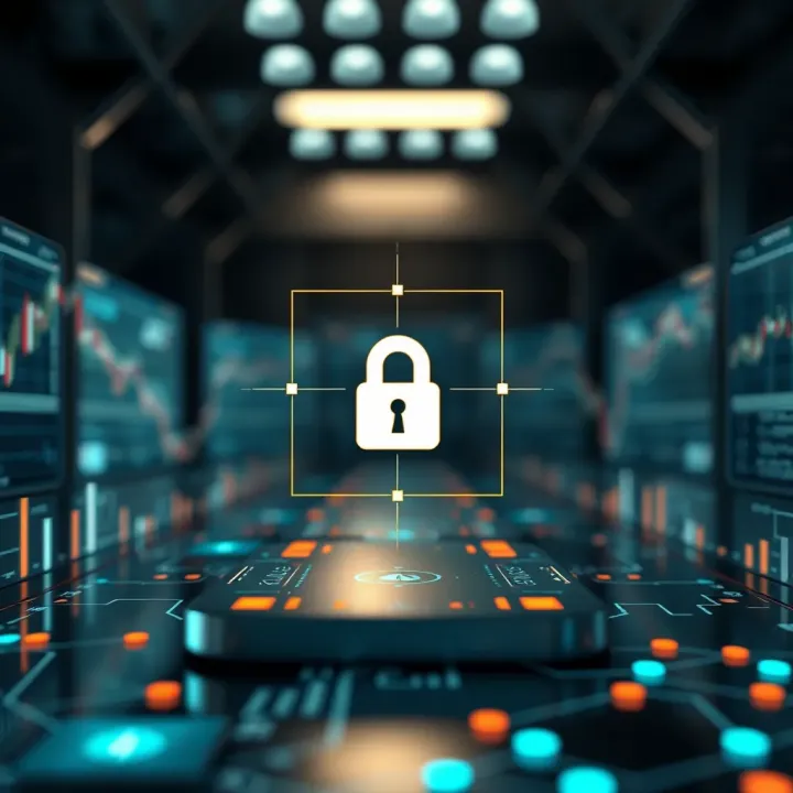 Secure Technology Platforms Facilitating P2P Trading Abstract graphic showing secure technology platform for transaction safety in trading