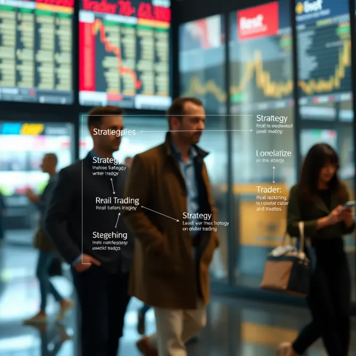 Diagram illustrating common strategies and challenges faced by retail traders
