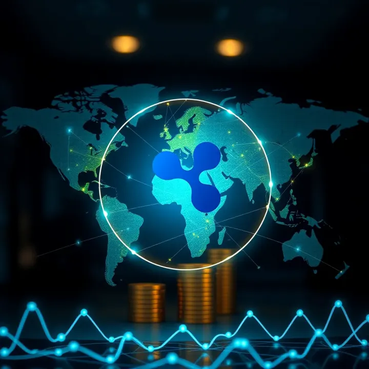 Conceptual visualization of global financial connections highlighting Ripple's impact and South African market relevance
