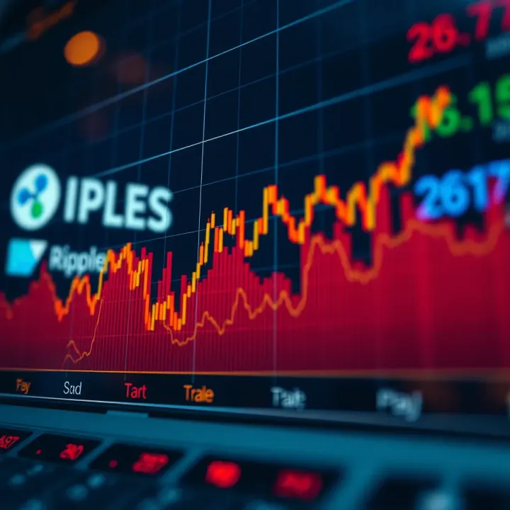 Graph showing trends and fluctuations in Ripple cryptocurrency market value over time