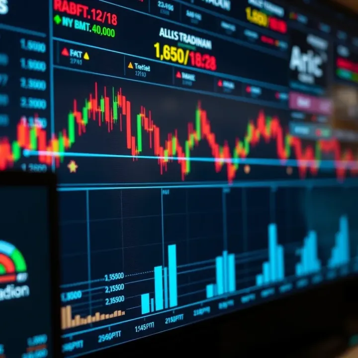 Digital interface showing automated trading algorithms operating in financial markets