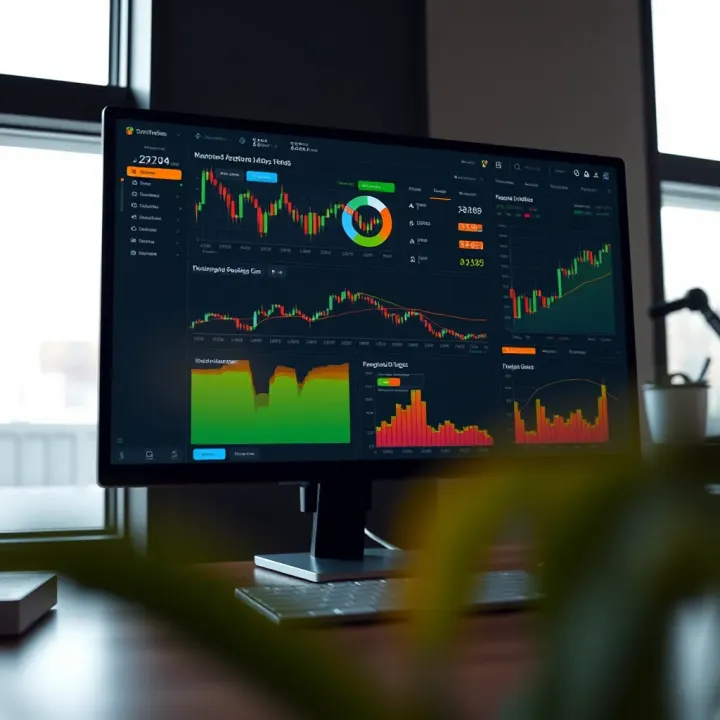 Dashboard showcasing SmartTrader's user-friendly interface with trading charts and analytics