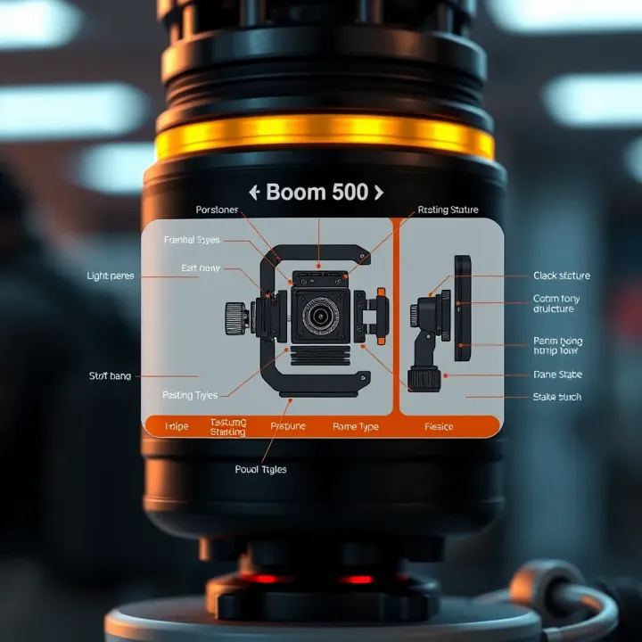 Diagram illustrating the technical structure and components of the Boom 500 device